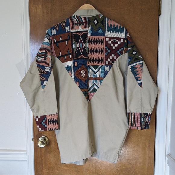 Vintage David James Aztec Tapestry Western Ranch Chore Coat Jacket - Picture 2 of 14